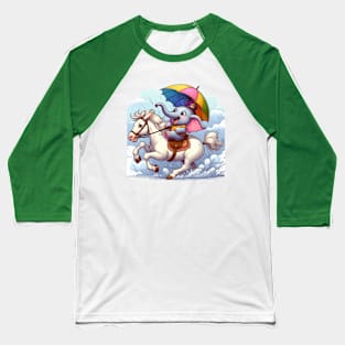 little elephant riding a horse Baseball T-Shirt